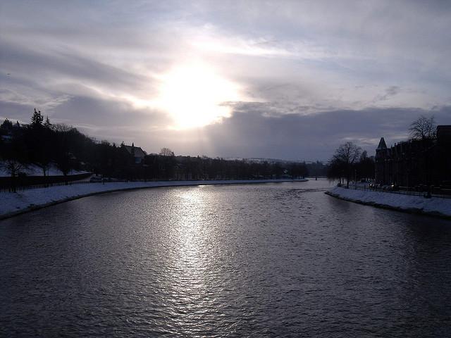 River Ness Inverness Scotland (High Noon in late December)